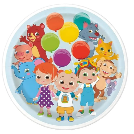 CoComelon Party Paper Dinner Plates 9 inc 8 Ct - detail of included product