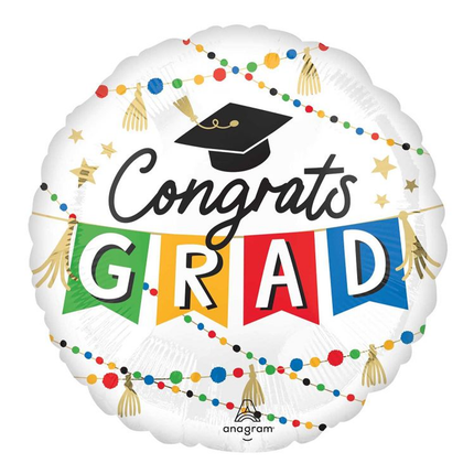 Graduation Congrats Grad set component: Congrats Grad Party Foil Balloon 28"
