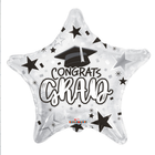 Congrats Grad White Star Foil Balloon 18″