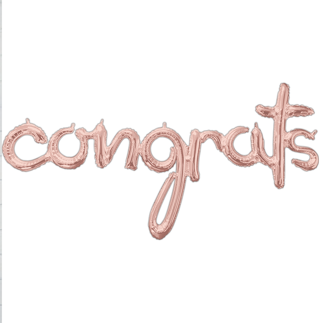Congrats Script Rose Gold Foil Balloon 56″
