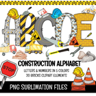 Construction Doodle Alphabet Letters PNG Bundle Instant Download