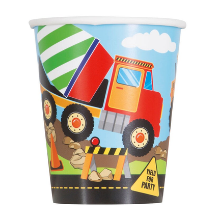 Construction Party 9oz Paper Cups, 8ct
