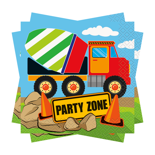 Construction Party Beverage Napkins, 16ct