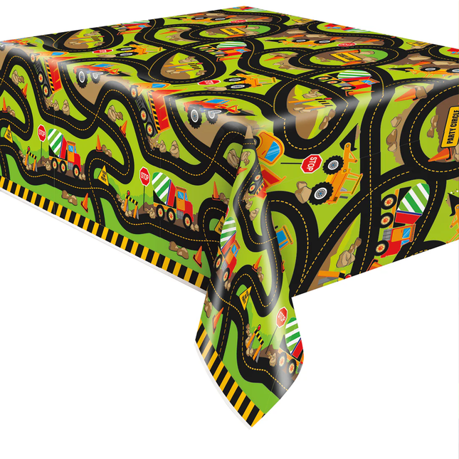 Construction Party Rectangular Plastic Table Cover, 54" x 84"