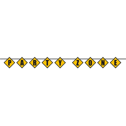 Construction Party Zone Block Banner 9ft