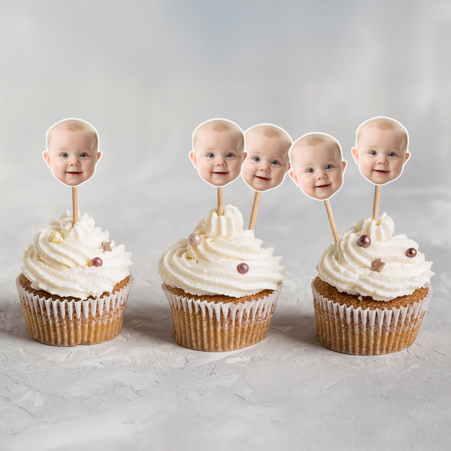 Custom Baby Face Cupcake Toppers 10 ct