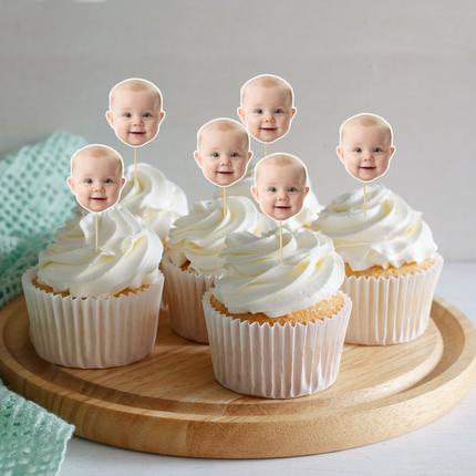 Custom Baby Face Cupcake Toppers 10 ct