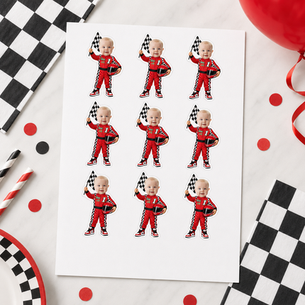 Custom Photo Racing Driver Stickers 12 ct