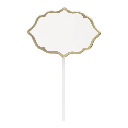 Customisable Card Food Picks with Gold Trim Pk 20