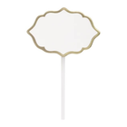 Customisable Card Food Picks with Gold Trim Pk 20