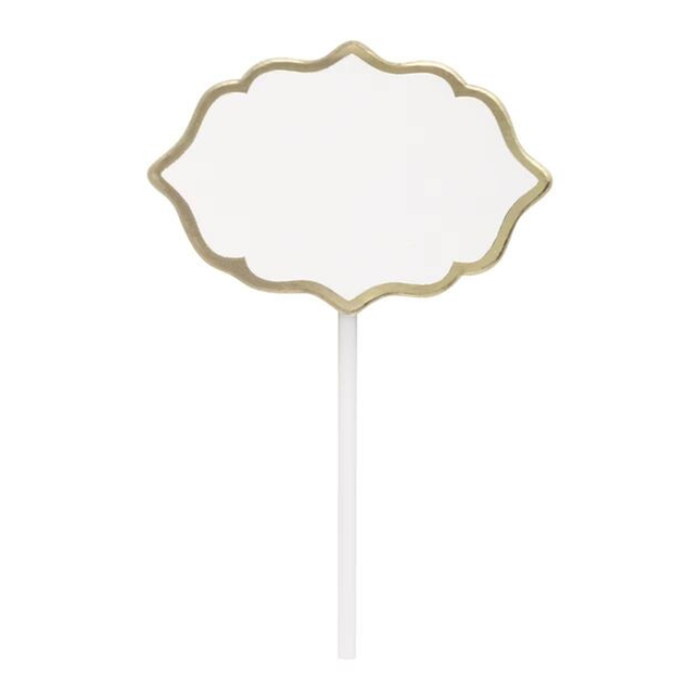 Customisable Card Food Picks with Gold Trim Pk 20