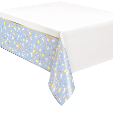 Dainty Unicorn set component: Dainty Unicorn Rectangular Foil Table Cover, 54" x 84"