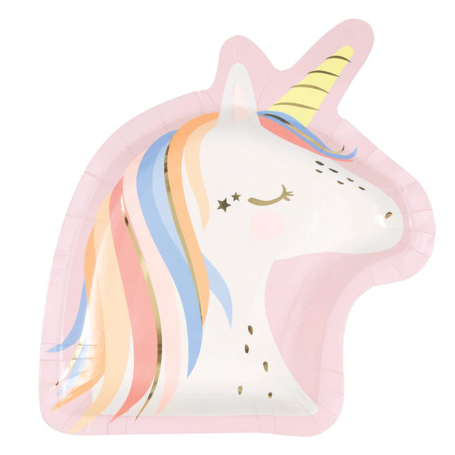 Dainty Unicorn Shaped Plates 9″, 8ct