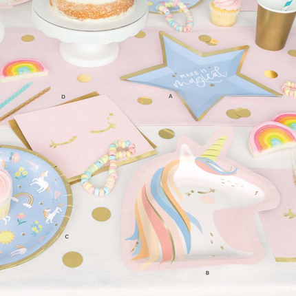 Dainty Unicorn Shaped Plates 9″, 8ct