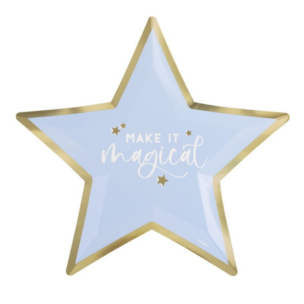 Dainty Unicorn Star Shaped 10.5" Dinner Plates, 8ct