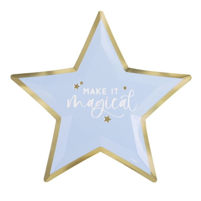 Dainty Unicorn Star Shaped 10.5" Dinner Plates, 8ct