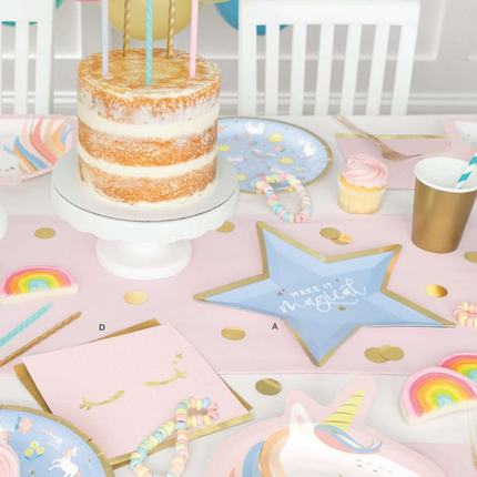 Dainty Unicorn Star Shaped 10.5" Dinner Plates, 8ct