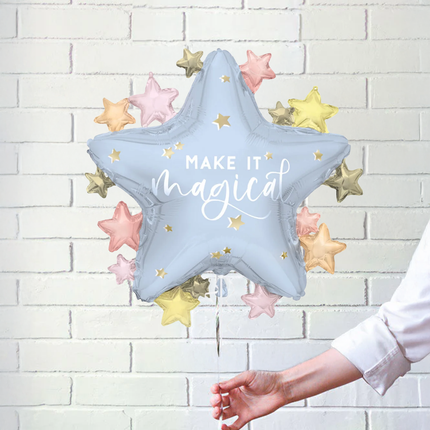 Dainty Unicorn set component: Dainty Unicorn Star Shaped "Make It Magical" Foil Balloon 22"