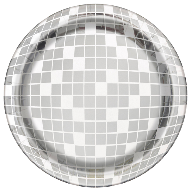 Dance Party Disco Ball Round 9" Dinner Plates 8ct
