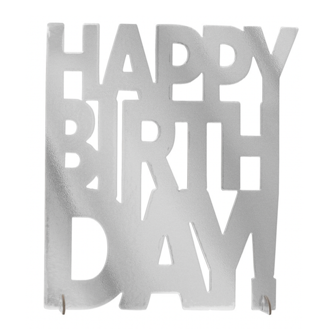 Silver Happy Birthday Centerpiece Decoration!