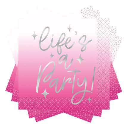 Dance Party Disco Ball set component: Dance Party "Life's a Party" Beverage Napkins, 16ct