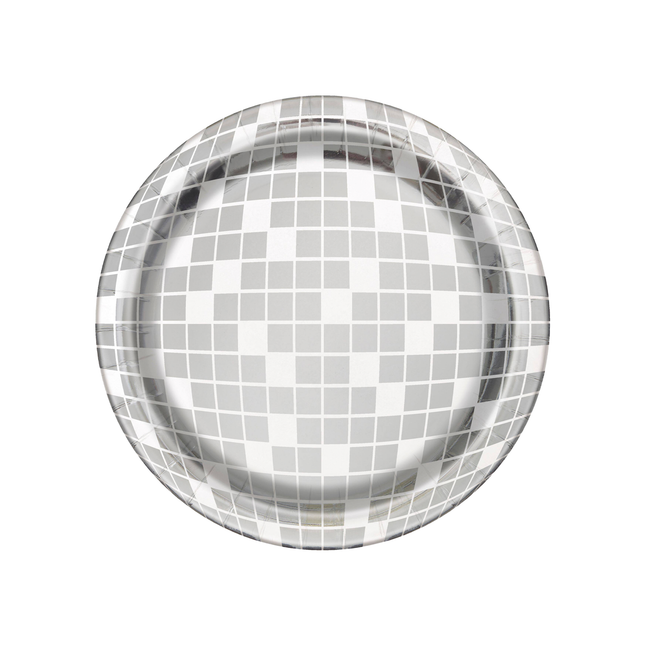 Dance Party Disco Ball Round 7" Dessert Plates, 8ct