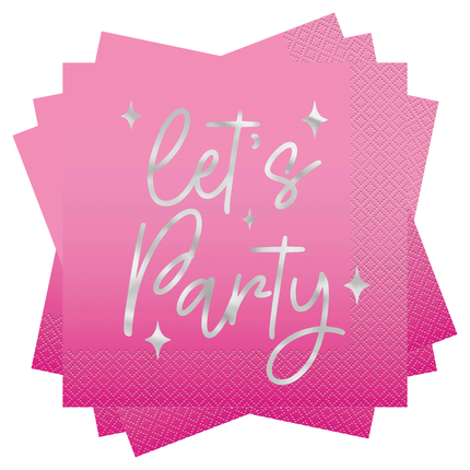 Dance Party Disco Ball set component: Dance Party "Let's Party" Luncheon Napkins, 16ct