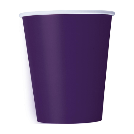 Deep Purple Solid 9oz Paper Cups, 14ct