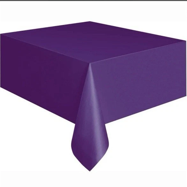 Deep Purple Solid Rectangular Plastic Table Cover, 54" x 108"