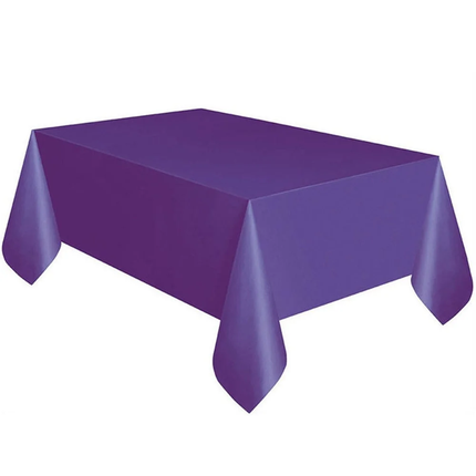 Deep Purple Solid Rectangular Plastic Table Cover, 54" x 108"