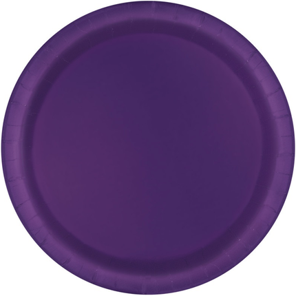Deep Purple Solid Round 9" Dinner Plates, 16ct