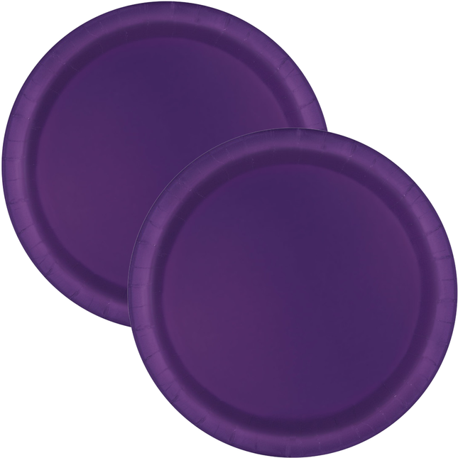 Deep Purple Solid Round 9" Dinner Plates, 16ct