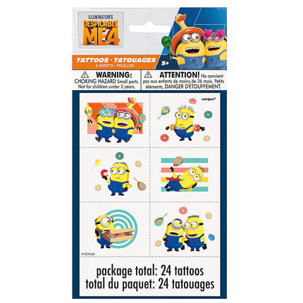 Minions Despicable Me Temporary Tattoos – 24 Ct