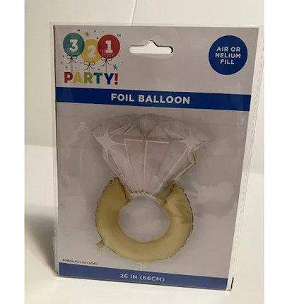 Diamond Ring Giant Foil Balloon 26", Packaged