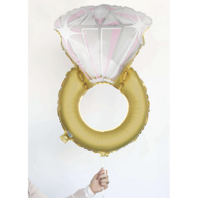 Diamond Ring Giant Foil Balloon 26", Packaged