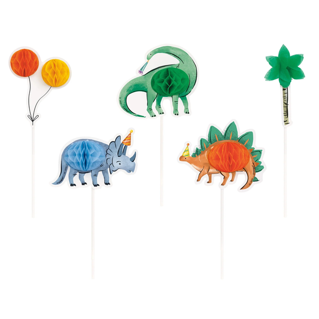 Dinosaurs Assorted Honeycomb Cake Topper Kit, 5pc