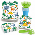Dinosaurs Birthday Party Supplies Set for 8 Guests