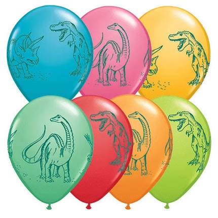 Dinosaurs In Action Latex Balloons 12", 6ct