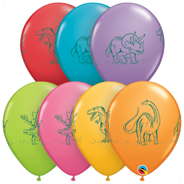 Dinosaurs In Action Latex Balloons 12", 6ct