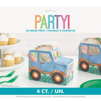 Dinosaurs Pop-Up Paper Food Trays, 4ct