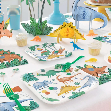 Dinosaurs Square 9" Dinner Plates, 8ct