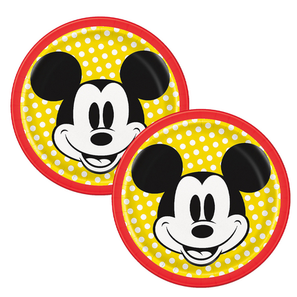 Mickey Mouse set component: Mickey Mouse Party Paper Dessert Plates 7" - 8 Ct.