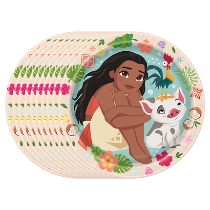 Disney Moana Round Dessert Plates 7" 8ct