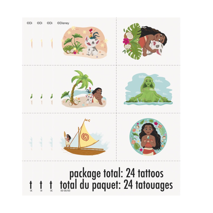 Disney Moana Tattoos 24ct