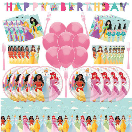 Disney Princess Birthday Party Supplies Set for 16 Guests
