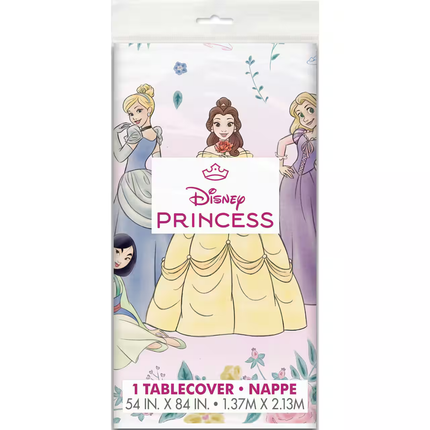 Disney Princess tablecover with characters on a white background
