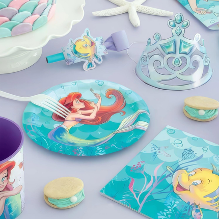 Disney The Little Mermaid Round Dessert Plates 7", 8 Ct