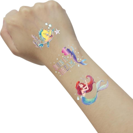 Disney The Little Mermaid Tattoos 4 sheets, 24 ct