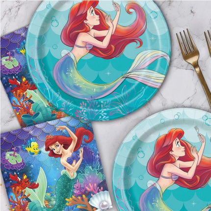 Disney The Little Mermaid Round Dessert Plates 7", 8 Ct