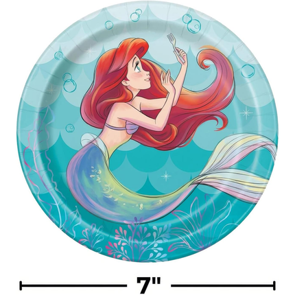 Disney The Little Mermaid Round Dessert Plates 7", 8 Ct